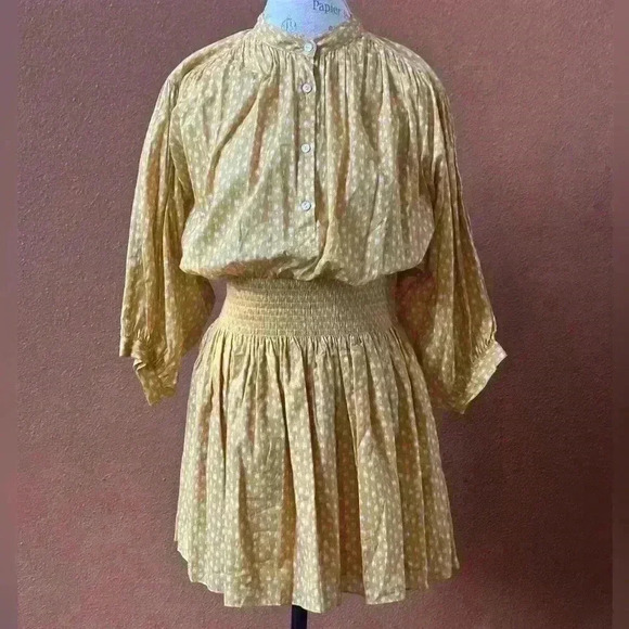 Rebecca Taylor “IKAT” Shirt Dress In Marigold Size Large New With Tags! - Picture 5 of 11